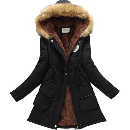 New Parkas Female Women Winter Coat Thickening Cotton Winter Jacket Womens Outwear fur Parkas for Women Winter