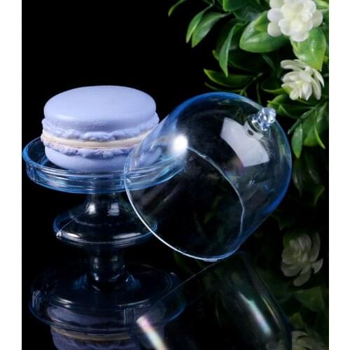 Mini Cake Stand Cupcake Box Wedding Favor Party Plastic Candy Box Transparent Baby Shower Birthday Decoration 97BB