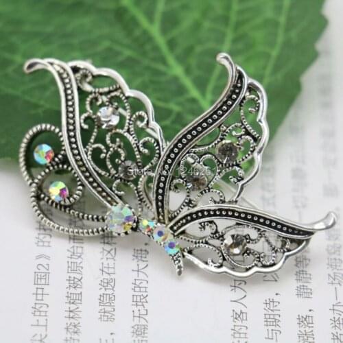 Popular Butterfly Brooches Wedding Crystal Breastpin Rhinestone Luxury brooches for women bouquet Jewelry making Gifts 36*56mm