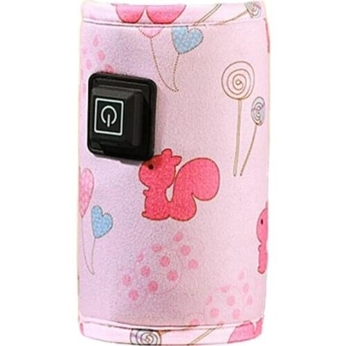 Portable USB Baby Bottle Warmer Travel Milk Warmer Infant Feeding Bottle Heated Cover Insulation Thermostat