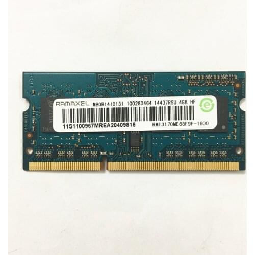 RAMAXEL DDR3 RAMS 4GB 1Rx8 PC3L-12800S-11 DDR3 4GB 1600MHz Laptop memory