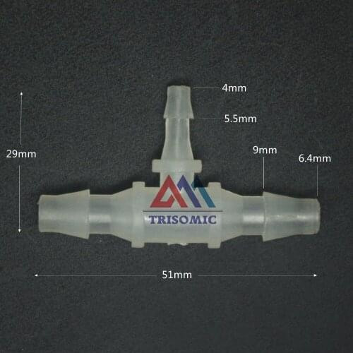 6mm*4mm*6mm T type Reducing Connector Tube Joiner Material PP Plastic Fitting Fish Tank Airline Aquarium