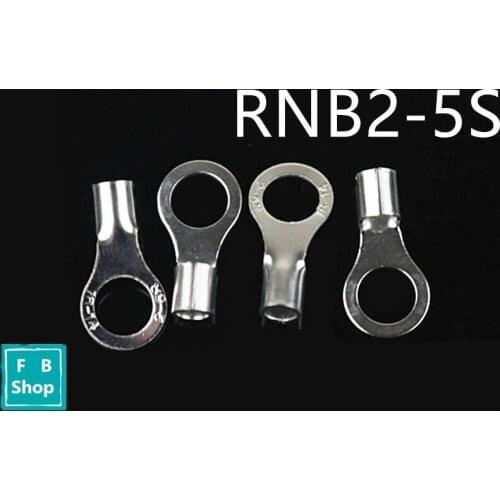 RNB2-5S Non-Insulated Ring Tongue Brass Terminals AWG 16-14 Cable Lug Crimp Wire Connectors