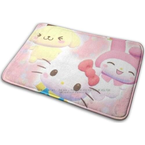 Pink Kitty Y2k Aesthetic Mat Rug Carpet Anti-Slip Bedroom Entrance Door Mat 90s 2000s Y2k Kitty Pink Bunny Soft Frog Vintage