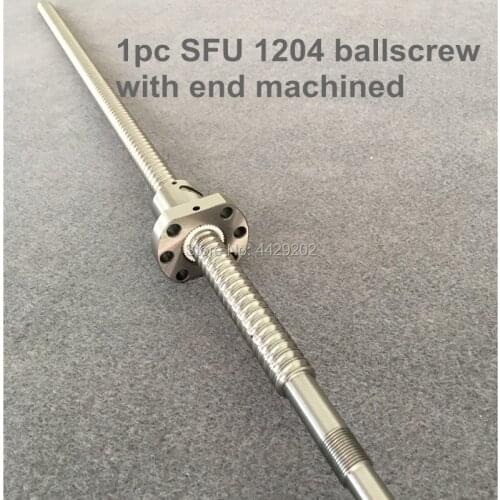 12mm 1204 Ball Screw Rolled C7 ballscrew SFU1204 650 700 800 900 1000 mm with one flange single ball nut for CNC parts