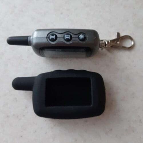 For Starline A9 2-way Silicone Key Case Anti-theft LCD remote Control Key Fob Chain Keychain Car Alarm remote/FM transmitter