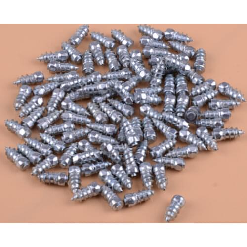 Alloy 100pcs 15mm Car Truck Steel Wheel Tire Tyre Spikes Screw Stud Winter Anti-Slip Ice Road Snow SUV Accessories