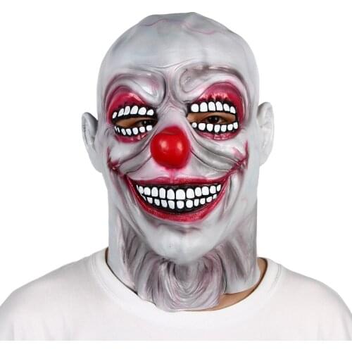 Scary Clown Mask Halloween Latex Bald Head Evil Jester Masks Horror Fancy Dress Party Costume Accessory
