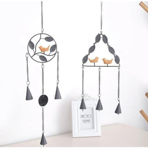 Japan Style Creative Bird Wind Chimes Metal Dreamcatcher Pendant Wall Home Car Decor Garden Window Decoration