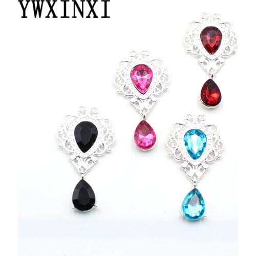 YWXINXI 5Pcs new alloy shiny rhinestone flat brooch DIY wedding holiday wine bottle invitation pendant creative decoration