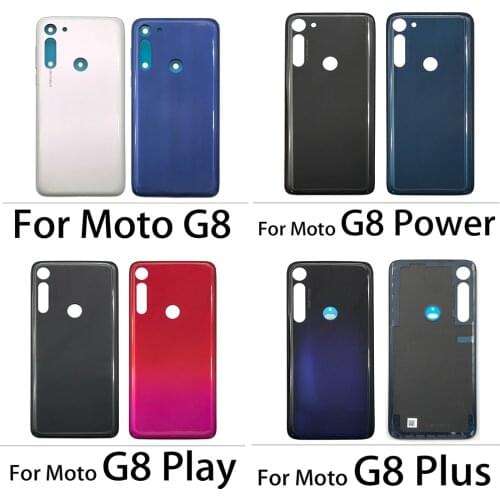 10Pcs Battery Back Glass Rear Cover For Motorola Moto G7 Power / G7 Plus / G8 Play / G8 Plus Battery Door Housing With Adhesive