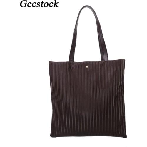 Geestock Women Tote Bag Fashion Simple Shoulder Bag 2021 New Large Capacity Handbag Soft Cloth Totes