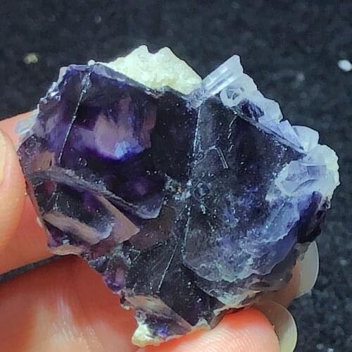 14.3gNatural purple fluorite and crystal mineral specimen stone home decoration aura healing round vein teaching QUARTZ GEM