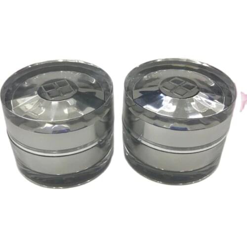 15g straight round shape shiny silver acrylic cream bottle,plastic jar for eye cream/essence/night cream cosmetic packing