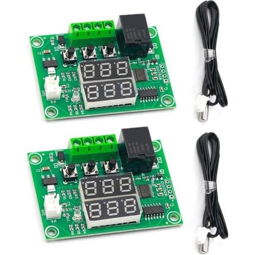 2Pcs XH-W1219 Dual LED Digital Display Thermostat Temperature Controller Regulator Switch Control Relay Sensor Module