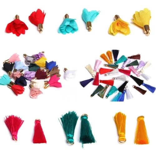 20Pcs/lot Earrings Polyester Silk Tassel Fringe 7.5MM Flower Tassels Trim For Sewing Curtains Accessories DIY Home Wedding Decor