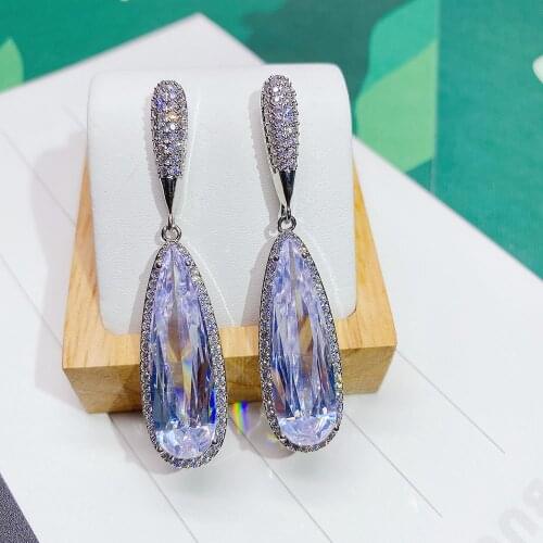 2020 High Quality Gorgeous AAA Cubic Zirconia Classic Ladies Ear Jewelry CZ Crystal Tear Drop Earrings for Women