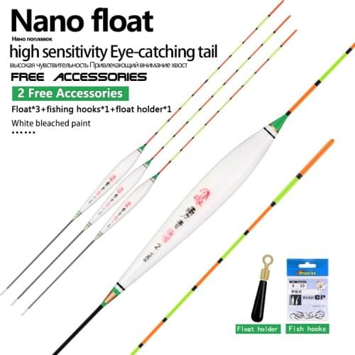 3pcs/Lot Crucian&Carp Fishing Floats Composite Nano Flotador Pesca 1-3# Stopper Bobbers Buoy Accessories Tools Tackles (YN08)