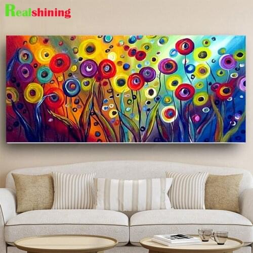 3D diy picture of rhinestones mosaic Abstract Colorful Flowers full embroidery paint with diamonds painting sale crystal N1941