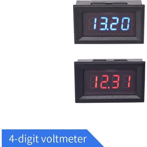 4 bit Digital Voltmeter DC 3.5V to 30V Digital Voltmeter Voltage Panel Meter Red/Blue For 6V 12V Electromobile Motorcycle Car