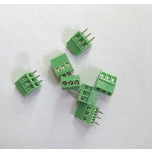 50pcs 3 Poles 2.54mm Pitch PCB Screw Wire Connector Terminal Block 150V 6A, CE Rohs