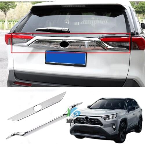 ABS Chrome Car Auto Decoration Rear Trunk Streamer Tail Gate Cover Trim For Toyota RAV4 2019 2020 5th Accessories