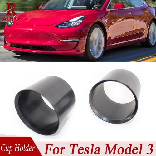 R-AUTO For Tesla Model 3 Water Cup Holder Cover Insert Expander Adapter Accessories Interior Center Console Storage Organizer