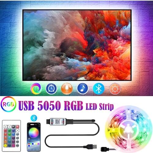 Bluetooth LED Light Strips 5050 Infrared Controller RGB 5V USB Flexible Decoration Night BackLight Lamp Luminous String For TV