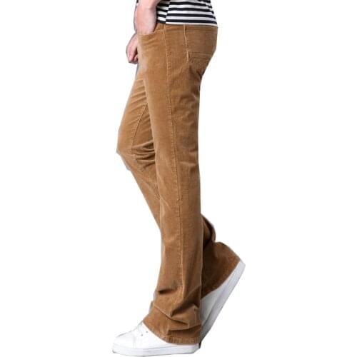 Mens business casual pants corduroy pants mens stretch pants flared pants fashion mens clothing