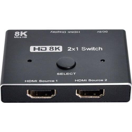 Chenyang HDMI-Compatible 2.1 8K@60hz Switch 2-IN-1-OUT Hub Support HDCP SST Extended 4K@60hz