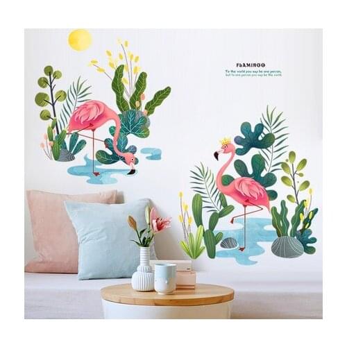 DIY Flamingo PVC Wall Sticker Poster and Print Picture for Living Room Bedroom Wall Decals Mural Wallpaper