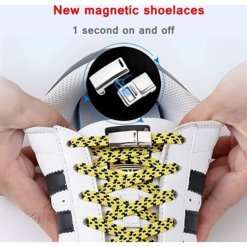 Elastic Shoe laces No Tie Magnetic Shoelaces for Sneakers Elastic Laces without ties Kids Adult Quick Flat Shoe lace Rubber Band
