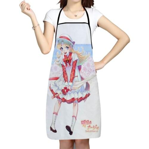 Nadja Applefield Pattern Anti-Fouling Kitchen Aprons For Men Women Household Cleaning Cooking Baking Waist Bib 68x95cm 50x75cm