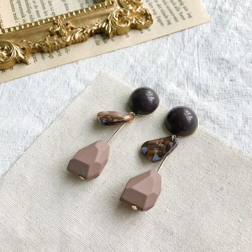 GorGor Dangle Earrings Women Fashion Statement Candy Color Irregular Color Matching Matte Creative Party Jewelry EZ-624