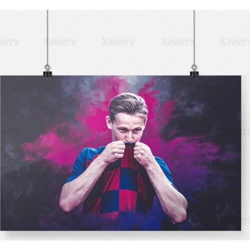 Football Star Frenkie De Joan Art Poster Sports Player Handsome Boys Canvas Paintings and Pictures Home Decor Bedroom Frameless