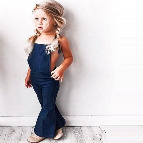 Spring Summer Children Overall Pants Baby Boys Pants Kids Jeans Overalls Jumpsuits Solid Cotton Denim Bib Pants Trousers girls