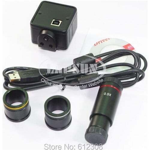 MS-D200 2MP USB Microscope C-Mount Digital Camera System + 0.5X Eyepiece Adapter 23mm 30mm 30.5mm Relay Lens