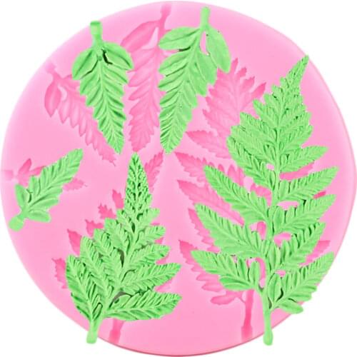 Mimosa Leaves Silicone Molds Fondant Cake Decorating Tools Leaf Cupcake Topper Candy Polymer Clay Chocolate Gumpaste Moulds