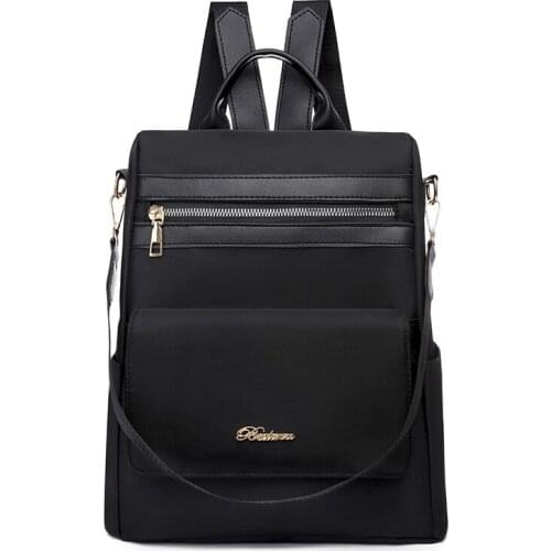 Fashion Backpack Women High Quality Waterproof and Anti-theft Oxford Cloth Solid Simple Leisure Ladies Small Bagpack School Girl