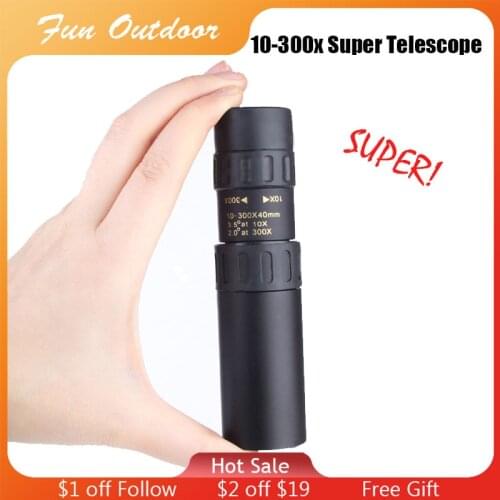4k 10-300x40mm Super Telephoto Zoom Monocular Telescope Professional Metal Lll Night Vision Super Telescope For Hunting Camping