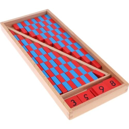Montessori Numerical Rods Wooden Red&Blue Number Rods Math Early Learning Material 2.5cm to 25cm Math Preschool Training Kid Toy