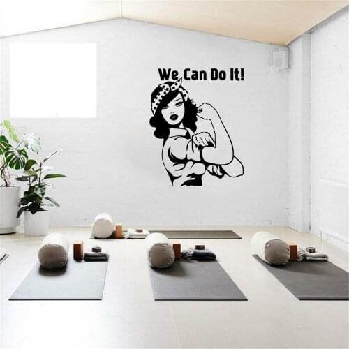We can do it Quote Sticker For Gym Kitchen Living Room Children Room Wall Stickers Wallpaper Vinyl Wall Art Decal ph816