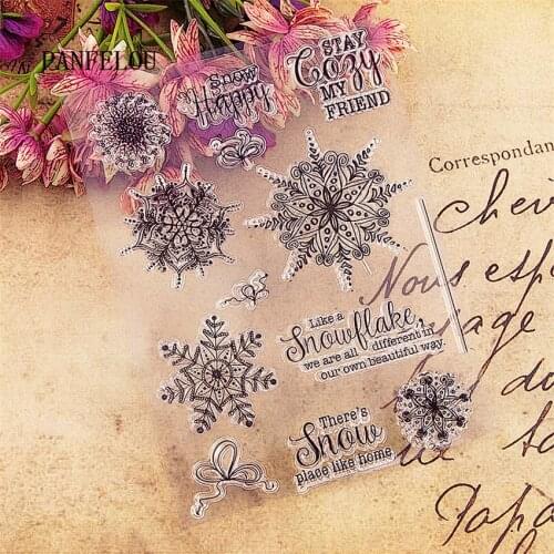 PANFELOU 13x18 Christma Romantic snow Transparent Clear Silicone Stamp/Seal DIY scrapbooking/photo album clear stamp sheets