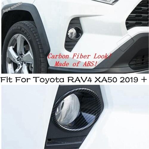 Front Face Fog Lights Lamps Decoration Ring Cover Trim Fit For TOYOTA RAV4 RAV 4 XA50 2019 2020 2021 ABS Accessories Exterior