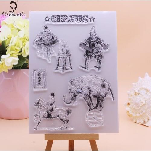 CLEAR STAMPS Circus Elephant Equestrian Animal Scrapbooking Handmade Card Album Paper Craft Rubber Transparent Silicon Stamp