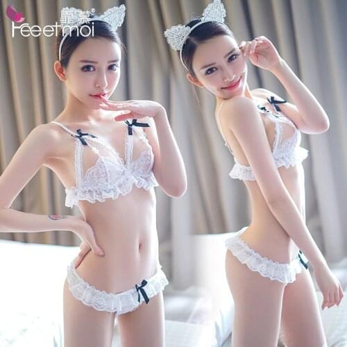 Sexy Lingerie Pornos Suit Erotic Underwear Bra Three Point Open Crotch Bikini Pearl Underwear Sexy Underwear Support Wholesale