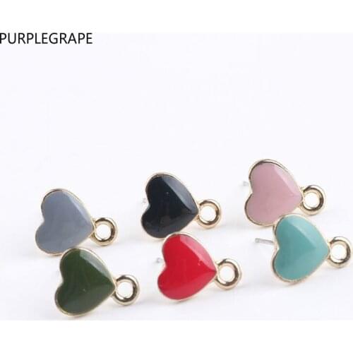 DIY earrings jewelry accessories Japan and South Korea fashion temperament alloy love with hanging pendant material 10 pieces