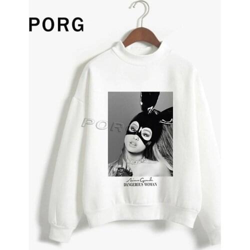 Ariana Grande Sweatshirt Women Round Neck Gothic Streetwear Harajuku Sudadera Mujer 2019 New Clothes Long Sleeve Hoodies Femme