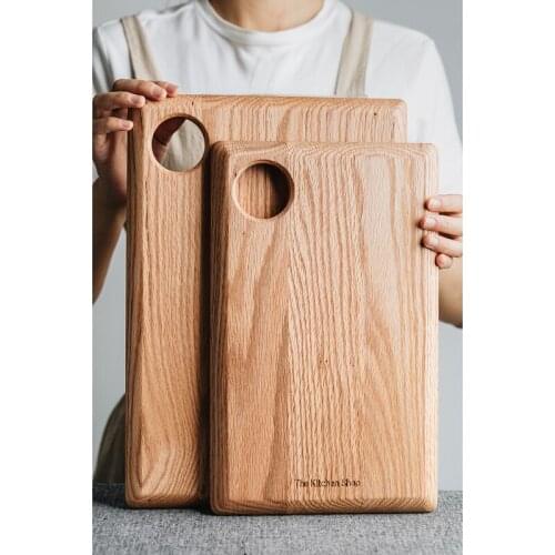 Thick Oak Cutting Board Wood Chopping Block Kitchen Board Food Tray Nordic Dessert Plate Serving Tray Toast Dessert Food Holder