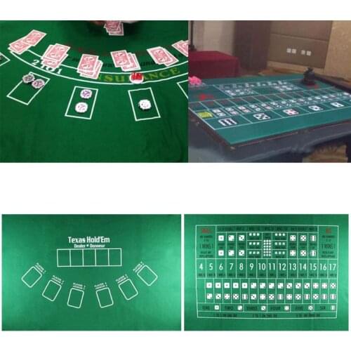 TX Hold'em Tablecloth Flannel 21 Points Dice Table Mat Casino Family Party Poker Game Entertainment Toys